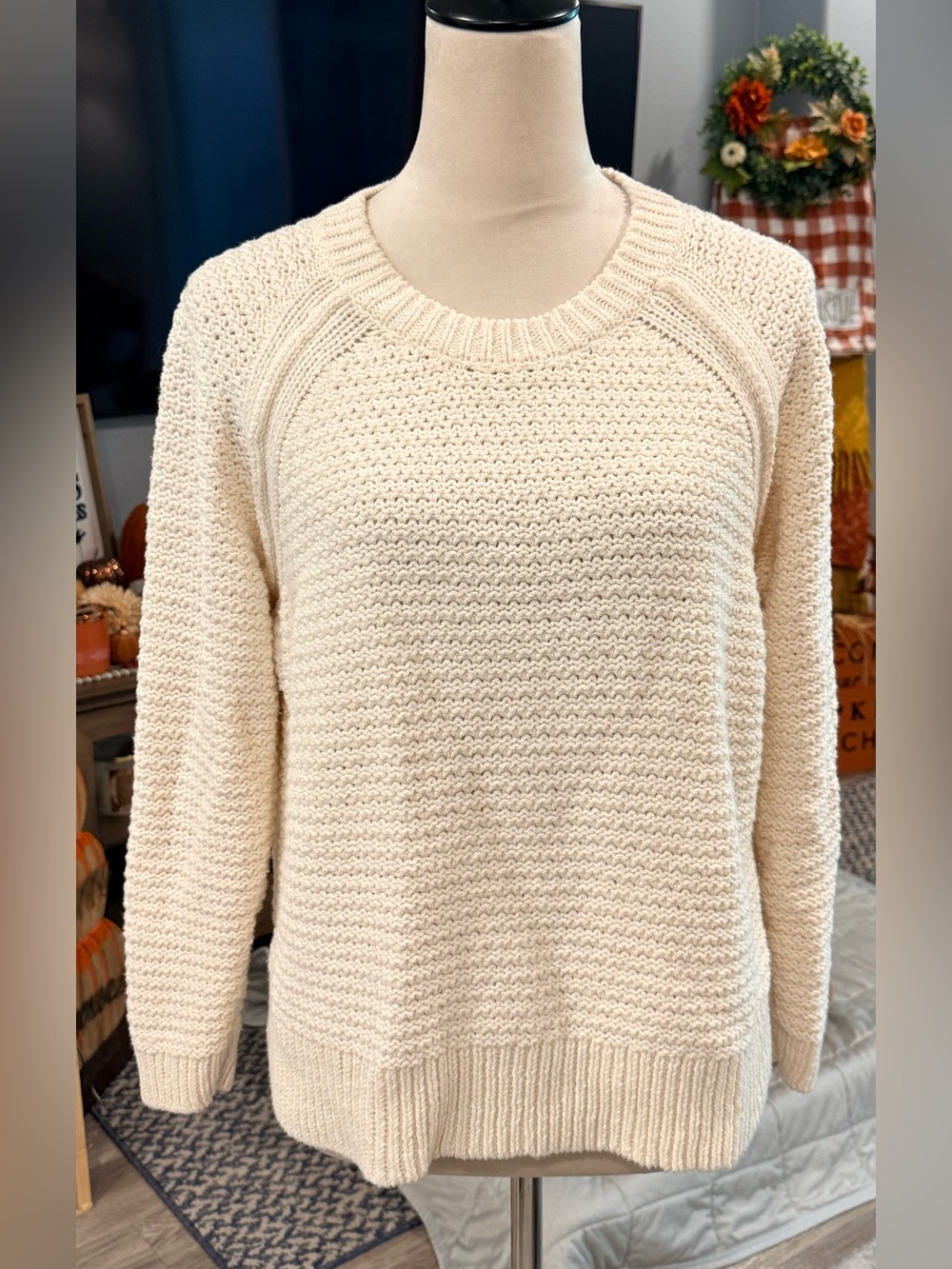 MADEWELL Cream Textured Crewneck Sweater